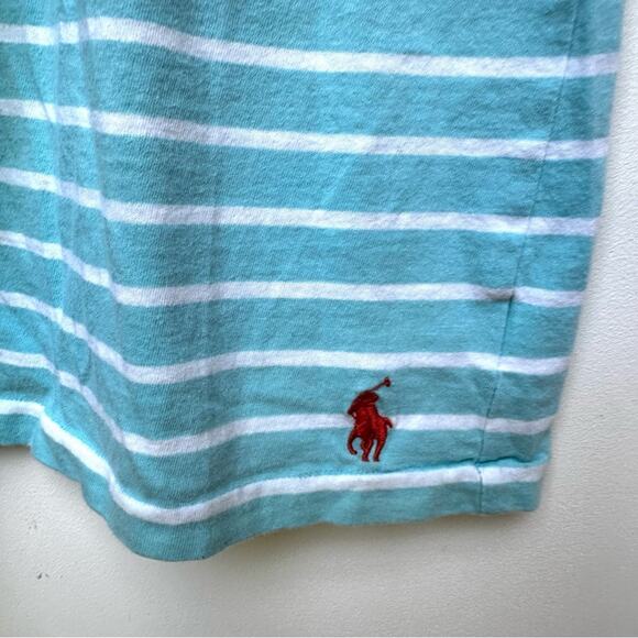Polo Ralph Lauren Blue Label Green/Blue White Stripe Short Sleeve T-shirt XL - Picture 5 of 6
